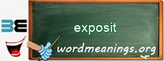 WordMeaning blackboard for exposit